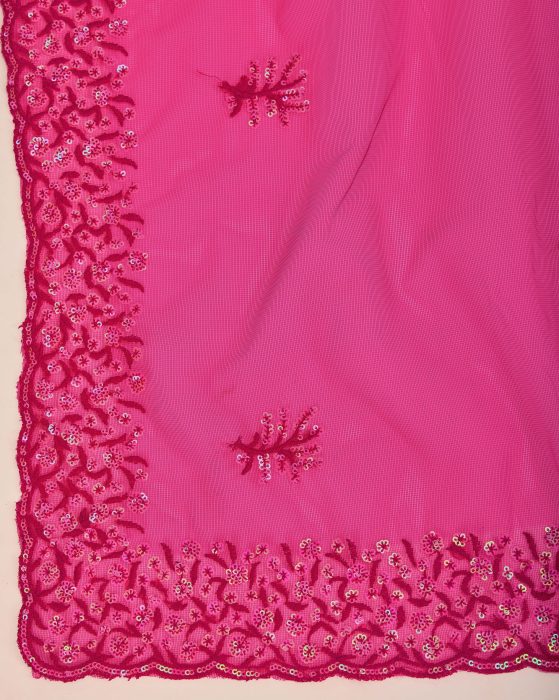 Rani Sequance Embroidery design Work Sarees Net Sarees