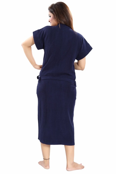 BATH ROBE NAVIBLUE  Solid Bath Robe