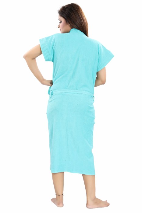 BATH ROBE SKYBLUE Solid Bath Robe