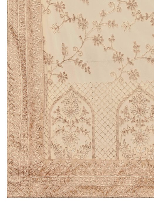 Chikankari  Embroidery design Saree cream Net Sarees