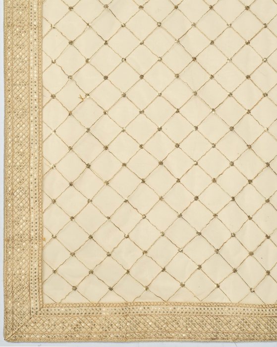 Cream Net fabric Embroidery work Sarees Net Sarees