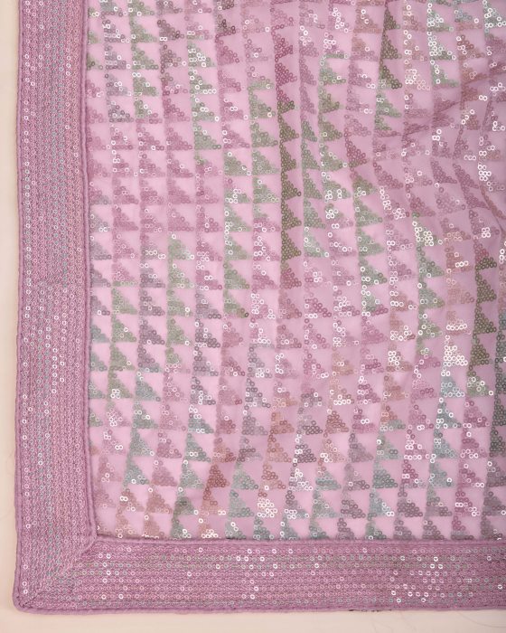 Georgette fabric with C pallu All Over Sequence Work Purple Saree Net Sarees