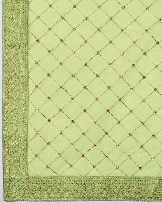 Green Net fabric   Embroidery work Sarees Net Sarees