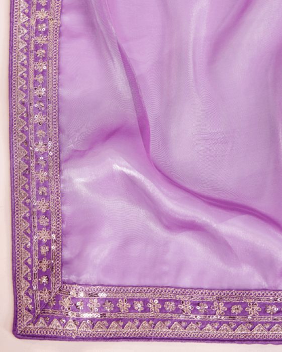 Party Wear Soft Premium Zimmy Chu  silk Saree Lpurple Net Sarees