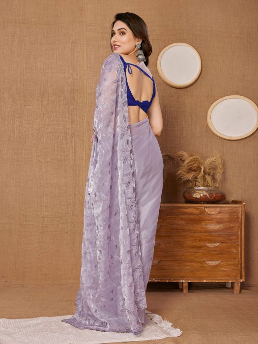 Party Wear Lpurple Soft Premium Canberry  silk Saree Net Sarees