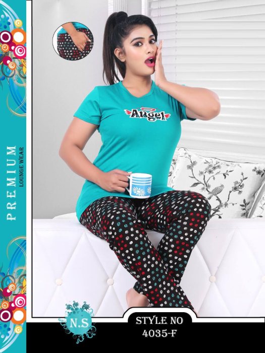 rama hosiery cotton sinkar top with pyjama set night suit women night suit