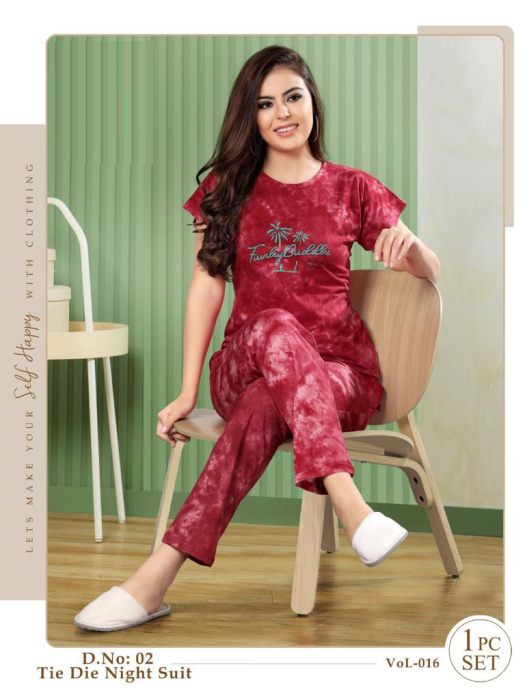 red hosiery cotton sinkar double shade color night suit hosiery cotton sinkar night suit
