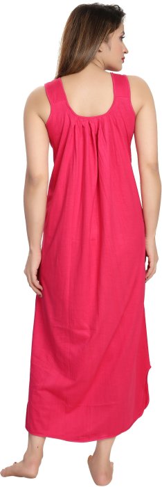 Women comfortable housiey cotton Plain premium solid Soft and Lightweight Full Length Sleeveless Nightwear for everyday use rani COTTON NIGHT SLIP