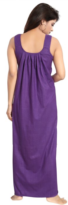 Women comfortable housiey cotton Plain premium solid Soft and Lightweight Full Length Sleeveless Nightwear for everyday use dpurple COTTON NIGHT SLIP