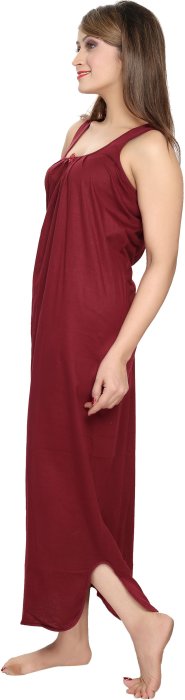 Women comfortable housiey cotton Plain premium solid Soft and Lightweight Full Length Sleeveless Nightwear for everyday use maroon COTTON NIGHT SLIP