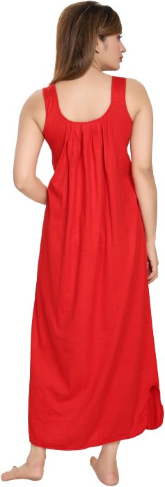 Women comfortable housiey cotton Plain premium solid Soft and Lightweight Full Length Sleeveless Nightwear for everyday use red COTTON NIGHT SLIP