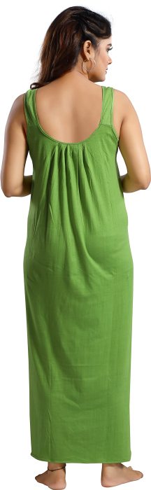 Women comfortable housiey cotton Plain premium solid Soft and Lightweight Full Length Sleeveless Nightwear for everyday use green COTTON NIGHT SLIP